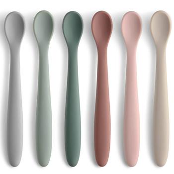 Baby Spoon First Stage Silicone Feeding Spoon Soft Tip Feeding Baby Tableware Infant Weaning Supplies Training Spoon
