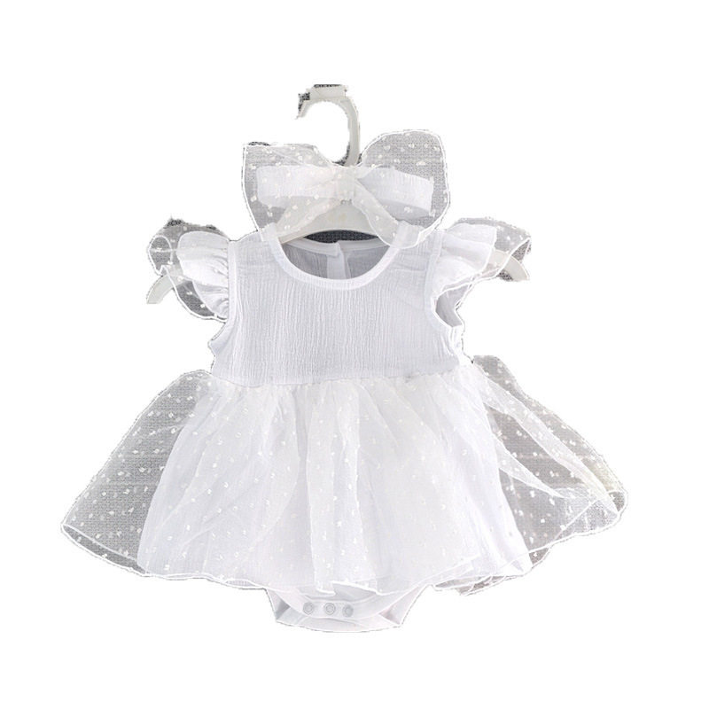 Manufacturer in stock infant summer dress jumpsuit girl princess dress full moon clothes 0-12 months skirt
