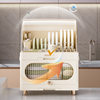 Cross-Border Multi-Layer Kitchen Drain Cupboard Flip-Top Folding Dust-Proof Dish Rack Kitchen Tableware Storage Rack