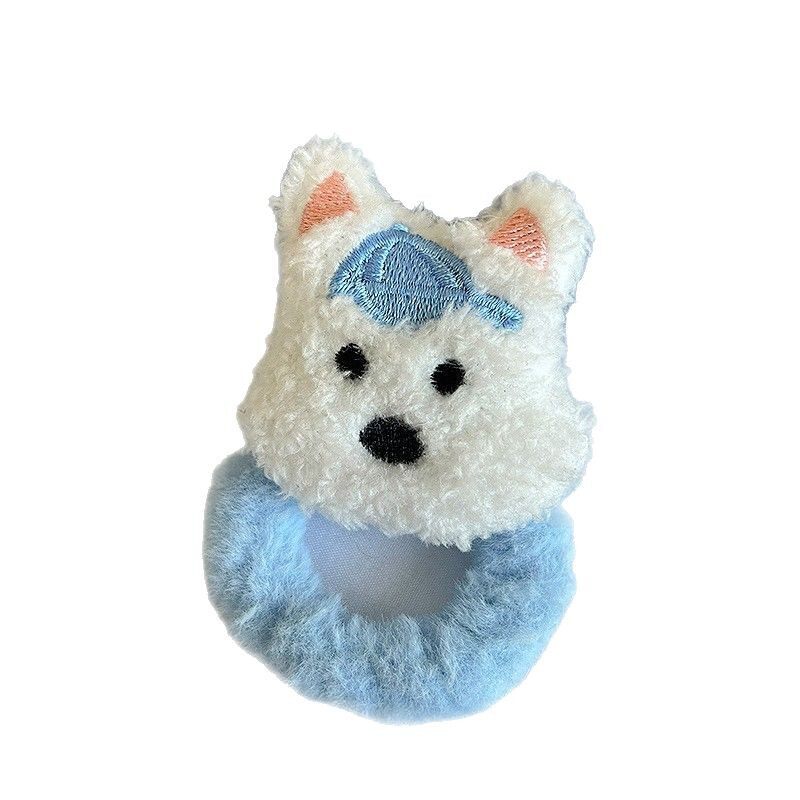 西高地毛绒小狗发夹高颜值可爱软萌少女甜美ins学生发圈配饰毛毛