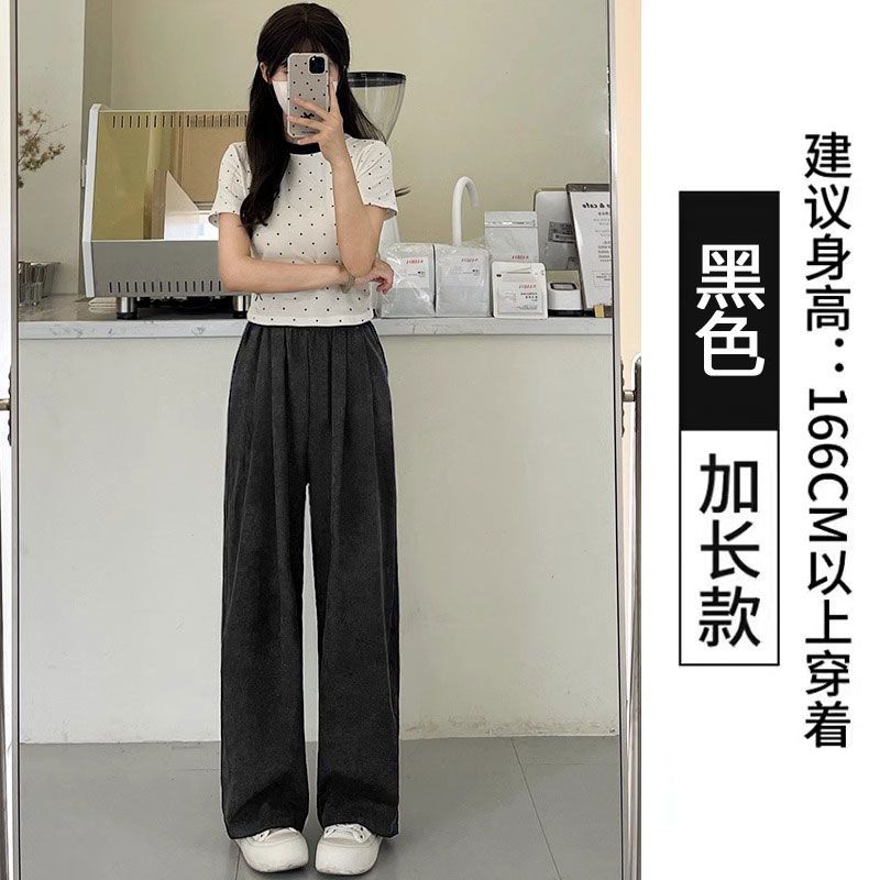Womens High Waisted Ice Silk Wide Leg Trousers Lightweight Relaxed Fit Textured Fabric Summer Casual Wear