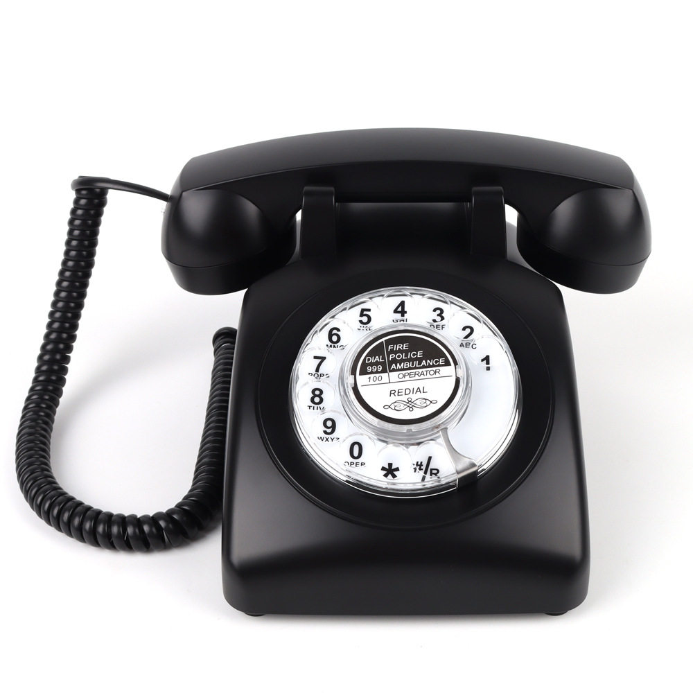 跨境复古电话机按键式電話固定座机客房办公家用酒店仿古电话厂家