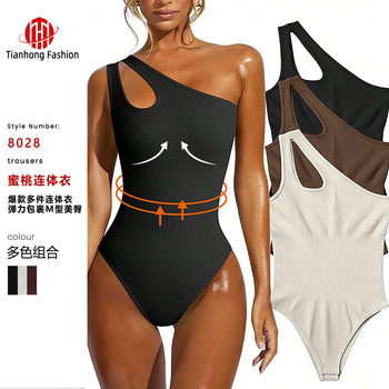 Seamless One-Shoulder Yoga Jumpsuit Beach Swimsuit Outdoor Sports Fitness All-In-One Yoga Wear Women Wholesale Tight-Fitting
