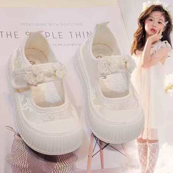 Girls' White Shoes Kidsren's Canvas Shoes Cloth Shoes 2025 Summer Soft Sole New White Baby Kindergarten White Shoes