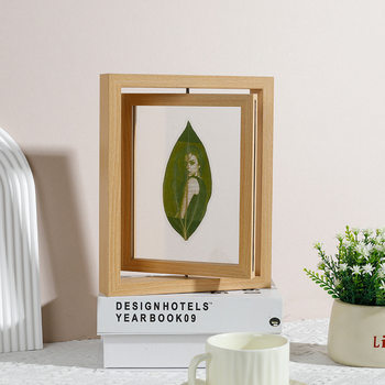 Photo frame leaf carving table set wholesale manufacturers inside and outside rotating frame with decorative multi-function with lights ornaments display frame