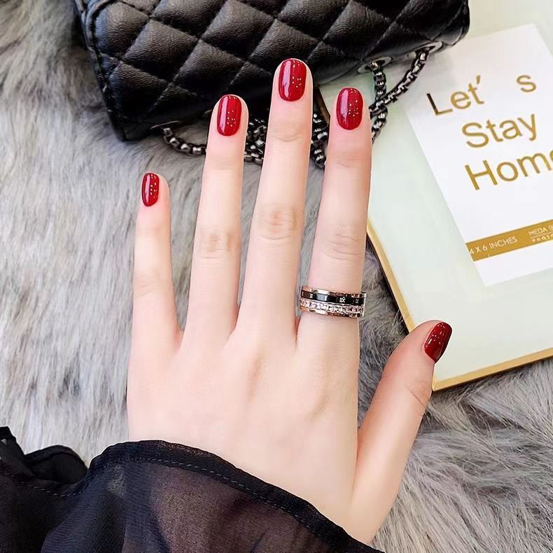 个性时尚气质钛钢ins潮单排钻戒指可转动网红风情侣男女食指指环