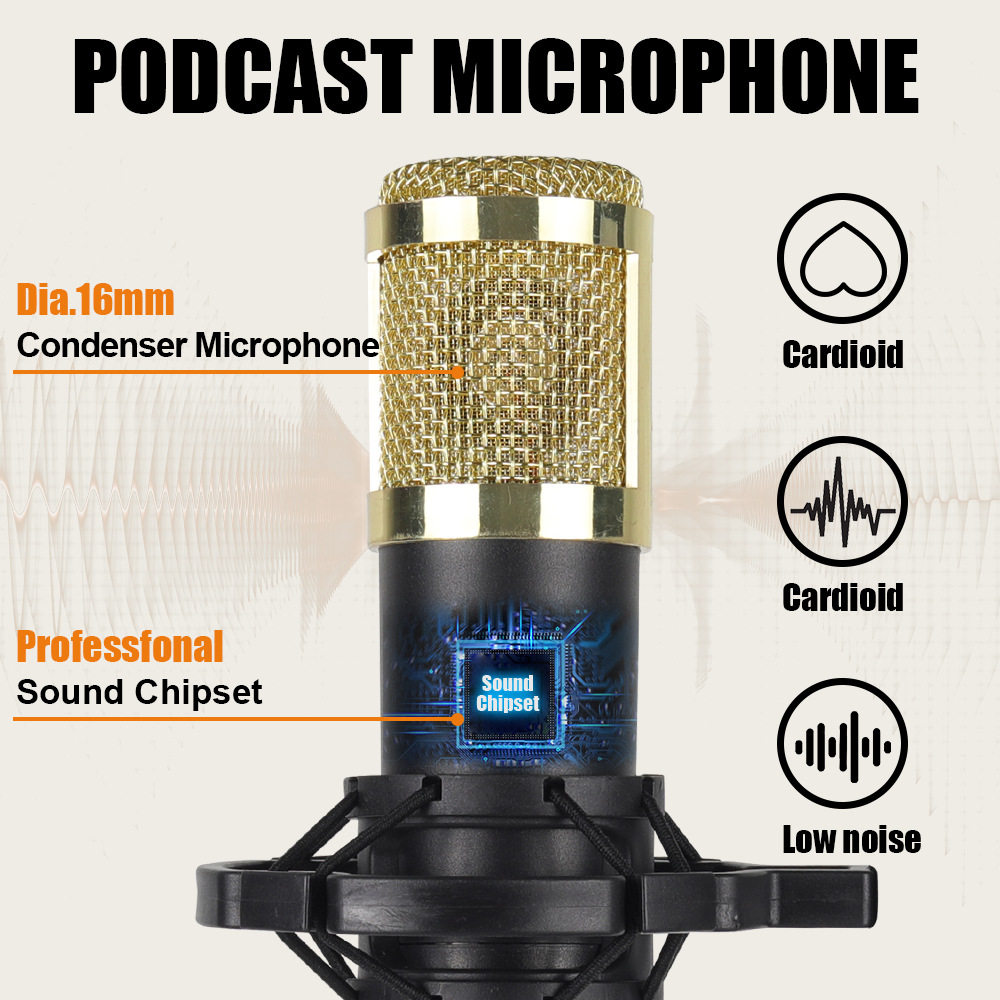 Cross-border V8S microphone dual microphone desktop disc holder English mobile phone computer sound card live blog equipment