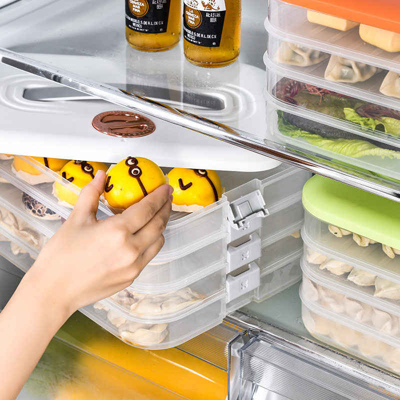 Special Household Dumpling Box, Refrigerator Portable Fresh-Keeping Freezer Box, Multi-Layer Transparent Storage Box