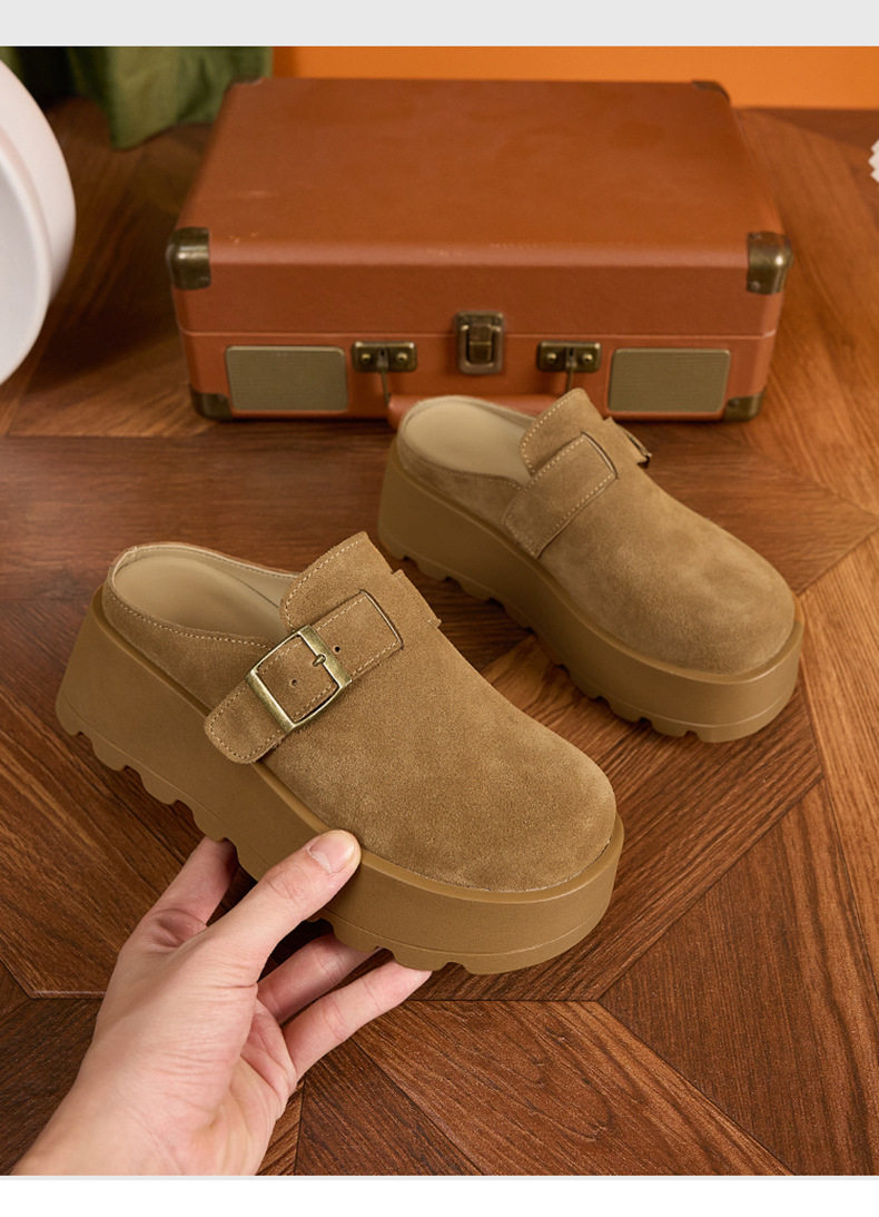 Sandal Birkenstock nữ đế dày mũi tròn, phong cách thoải mái — Xanh rêu, Kaki, Nâu lạc đà chi tiết 15
