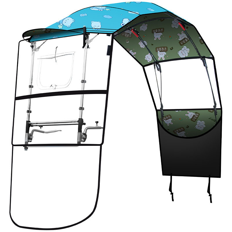 New Style Retractable and Foldable Electric Vehicle Canopy, Quick-Release Sunshade, Waterproof and Sun-Protective Umbrella for Electric Scooters and Motorcycles