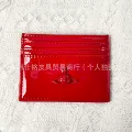 Red patent leather saturn cardholder