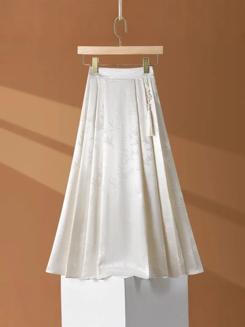 National Style Skirt Women's 2025 Summer New High Waist Slimming Jacquard A- line Large Swing All-match New Chinese Style Horse Face Skirt