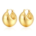 Large semicircle hollow earrings golden MS-147