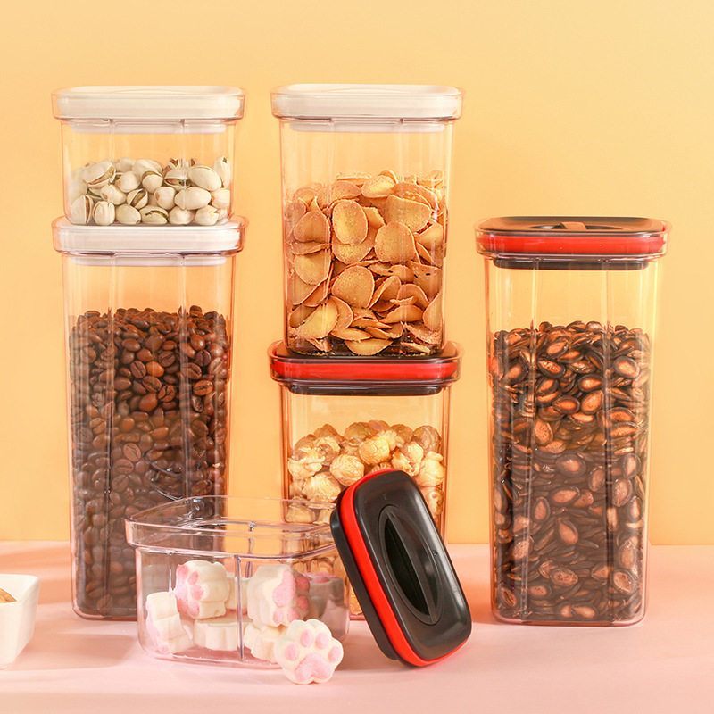 Kitchen Supplies Pe Thickeneded Food Sealed Jar Storage Box Transparent Plastic Food Snack Storage Jar Wholesale