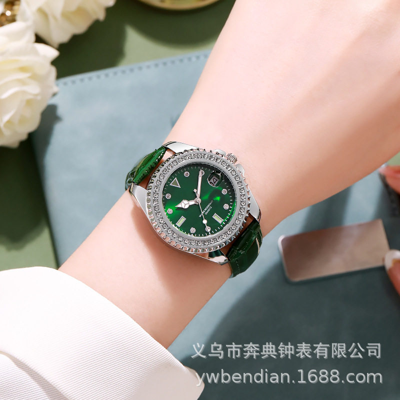 Douyin Live Small Green Watch Women's Watch Diamond Quartz Women's Watch Light Luxury Advanced Waterproof Diamond Watch Wholesale