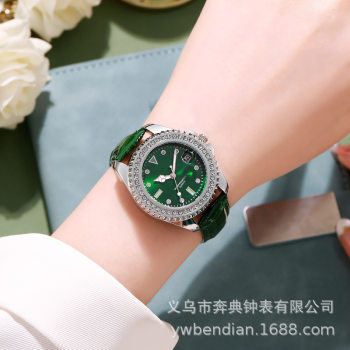 Douyin Live Small Green Watch Women's Watch Diamond Quartz Women's Watch Light Luxury Advanced Waterproof Diamond Watch Wholesale