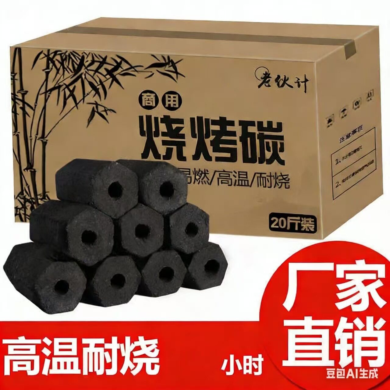 Charcoal wholesale 100kg postage flammable charcoal bamboo charcoal fruit charcoal barbecue carbon mechanism charcoal home heating