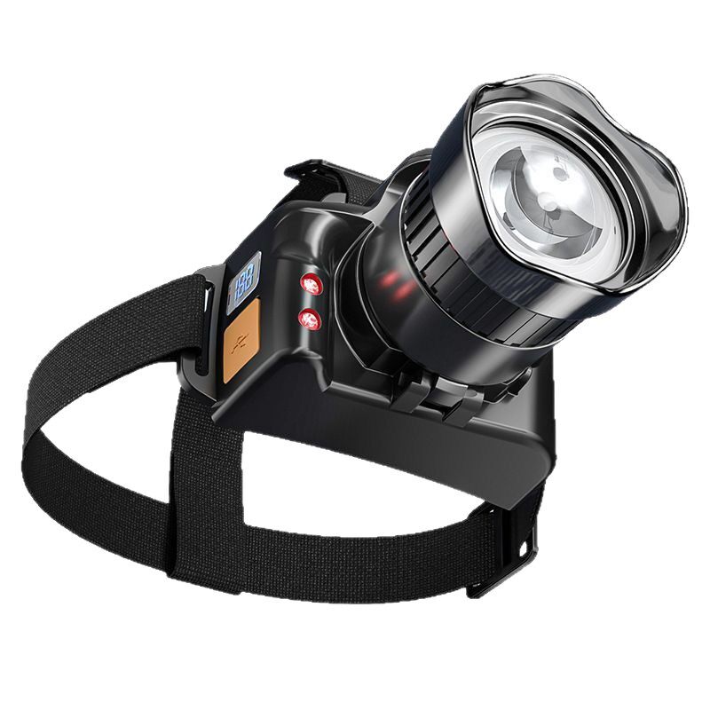 Led Strong Light Long-Range Headlight Long-Lasting Night Fishing Miner's Lamp Outdoor Camping Style Rechargeable Searchlight Head-Mounted Flashlight