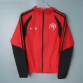2627 hooded windbreaker m-size, red [three-sided design]