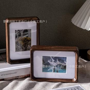 Cross-Border New Wooden Stereo Photo Frame Simple Creative Desktop Photo Frame Table 3-Inch 6inch 7inch Desktop Photo Frame