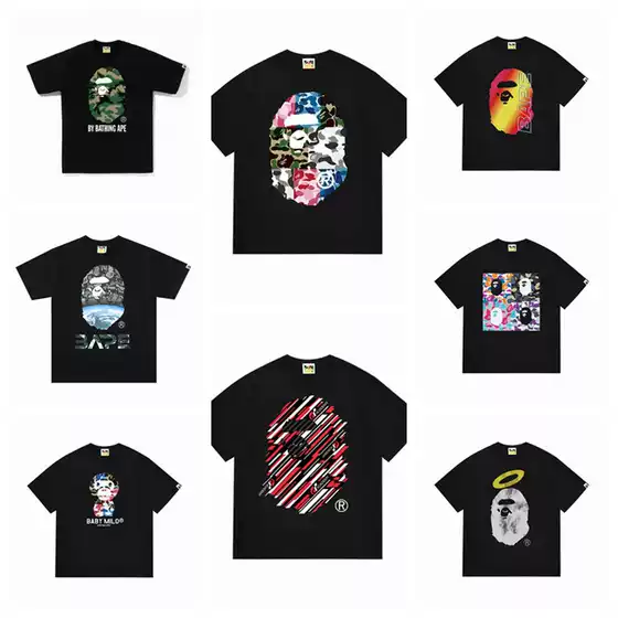 2024 Cross-border Men's Casual Round Neck Distinctive Printed T-shirt Loose Short-sleeved T-shirt for Men and Women Couple