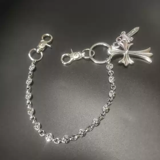 European and American Bag Hanging Chain Dice Sword Ball Cross Waist Chain Lobster Buckle Head Pendant Pliers Buckle Jeans Chain