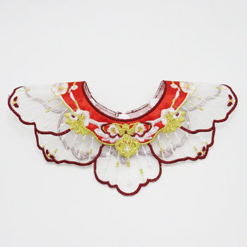 New Chinoiserie Pet Cat Cloud Shoulder Red Embroidered National Style Pet Shawl Han Dynasty Embroidered Scarf Collar Decoration
