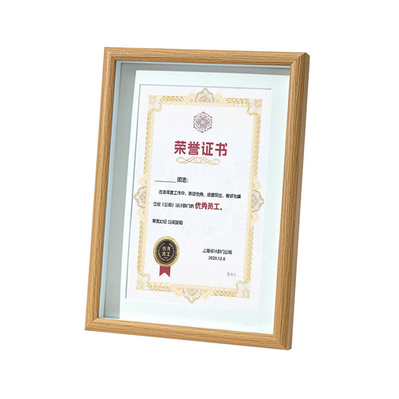 Hollow Certificate Display Frame Table A3 Business License Original Copy Framed Wooden A4 Honorary Certificate Photo Frame