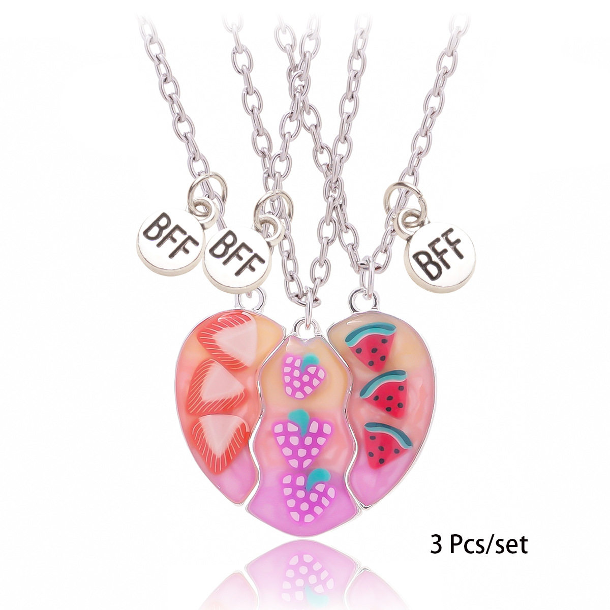 厂家供应儿童项链海豚滴油创意磁铁拼接爱心项链 拼接爱心礼物