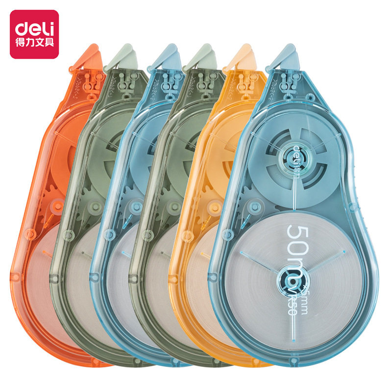 Deli Correction Tape Large Capacity and Low-cost Smooth and Sliding Student's Fall-resistant Silent Correction Tape Correction Tape Correction Tape