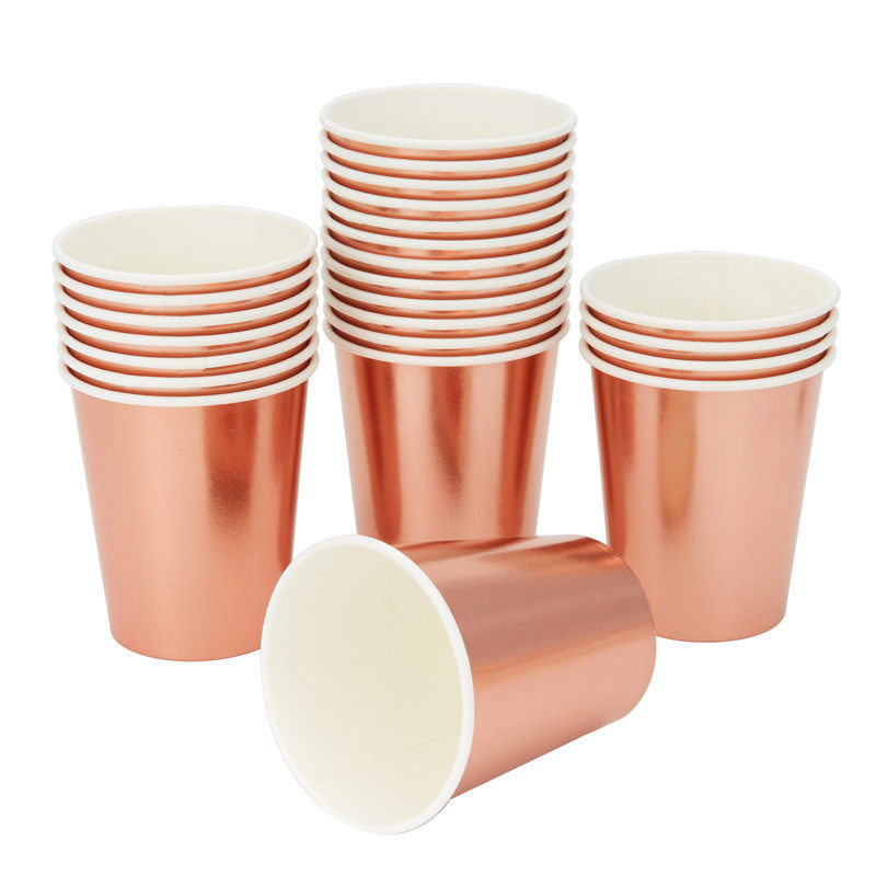 Rose gold disposable tableware suit hotel restaurant Western party party supplies paper paper plate paper cup
