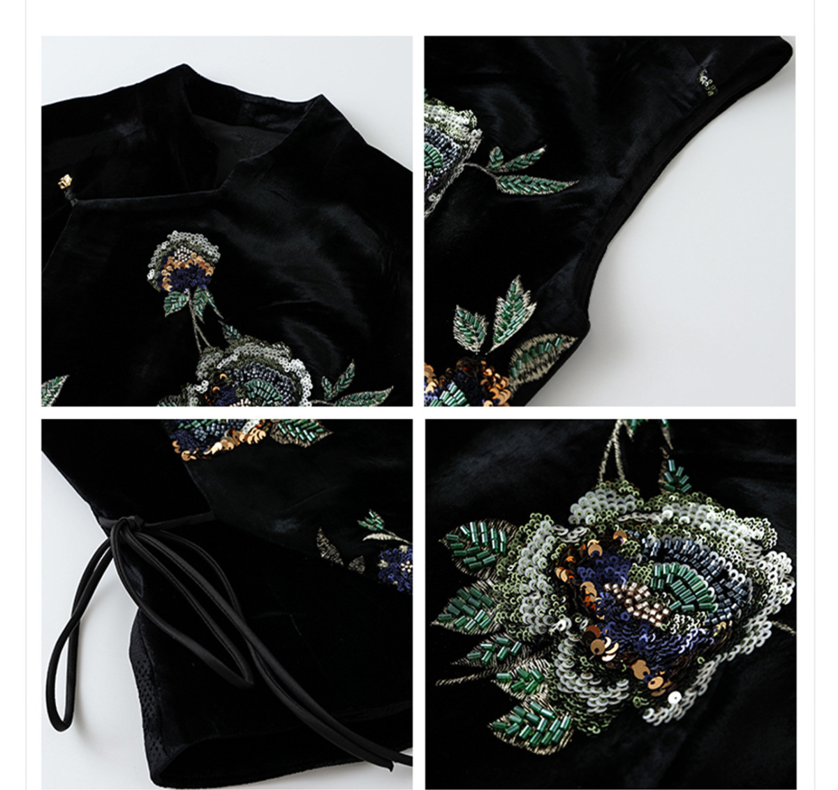 Áo vest nữ dáng gile thêu sequin chất liệu tơ tằm phối polyester — Áo Vest Vàng Đen (Giao Hàng Ngay), Áo Vest Vàng Đen (Giao Hàng Trong 7 Ngày)