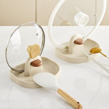 Pot Lid Rack Kitchen Multi-Functional Countertop Storage Rack Household Can Hold Spatula and Pot Lid Rack Placement Artifact