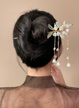 新中式古风发簪级款简约现木簪子清新气质汉服旗袍盘发发钗女