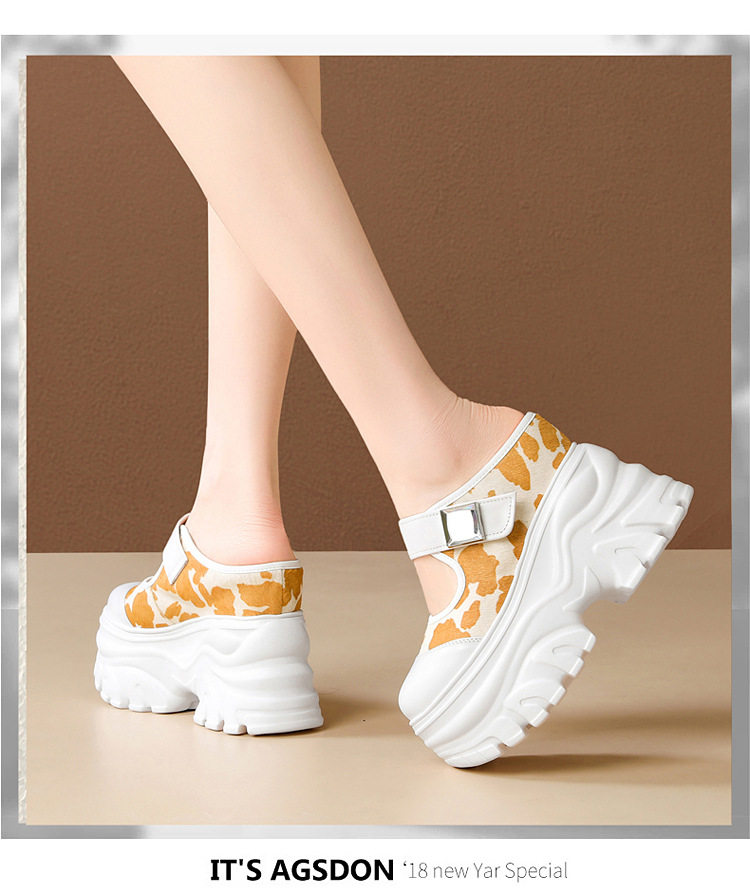 Sandal cao gót nữ hở mũi, đế xuồng 12 cm, quai bọc mũi, phối màu, phong cách dạo phố — [Đen], [Trắng], [Vàng nhạt] chi tiết 15