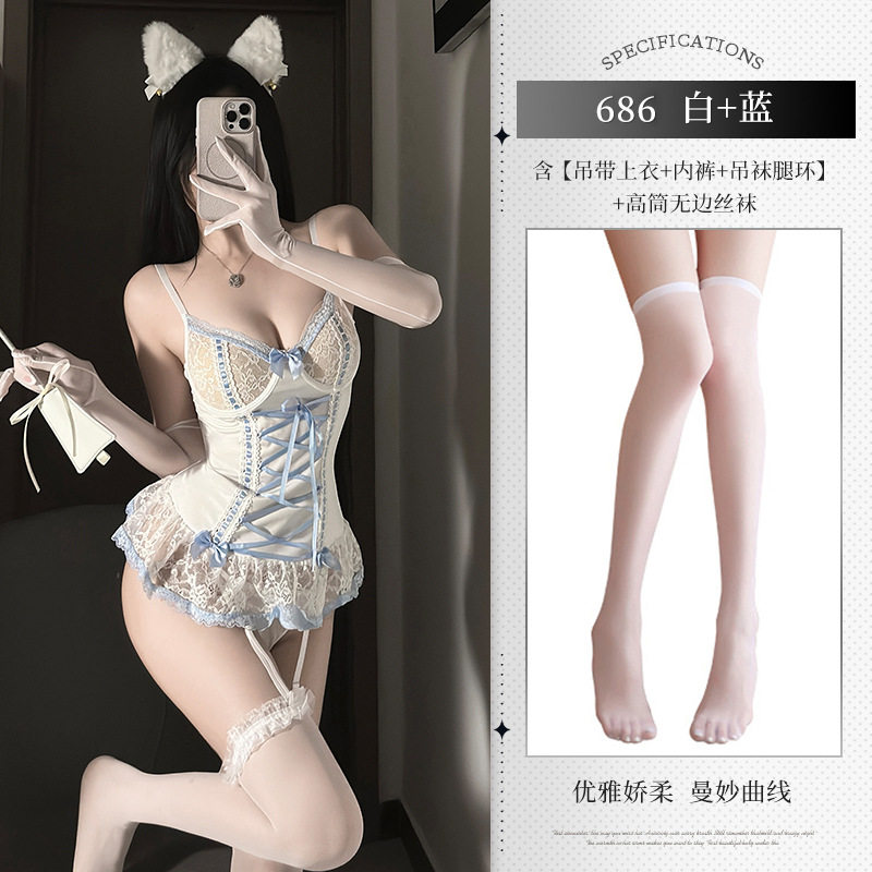 ホワイト(ワンピース+レッグリング*2+下着)+W1ホワイト