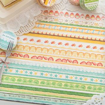 Mo Mo Flash Sand Washi Tape Ding Ding Cake Shop Original Cute Style Student Message Marking Note Tape Paper