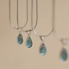 Mermaid Tears ~ elegant niche all-match blue water drop pendant necklace women's fashionable light luxury high-grade clavicle chain