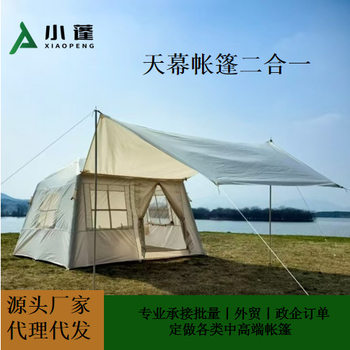 Inflatable Tent and Canopy Two-In-One Single-Layer for 3-4 People, Parent-Child Outdoor Camping, Mountain Camping, Cloud Tent with Small Ridge
