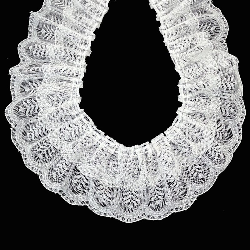 White I-shaped lace double-layer wooden ear trim clothing skirt lace European and American clothing accessories manufacturer