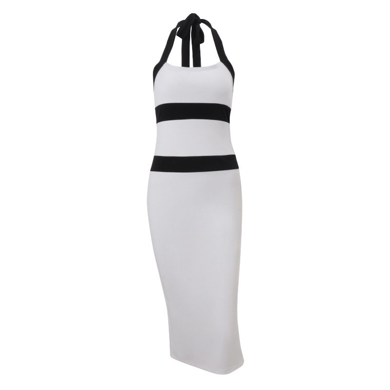 Sleeveless Color Block Bodycon Dress Elegant Backless Design Summer Style Perfect for Parties Wholesale Available
