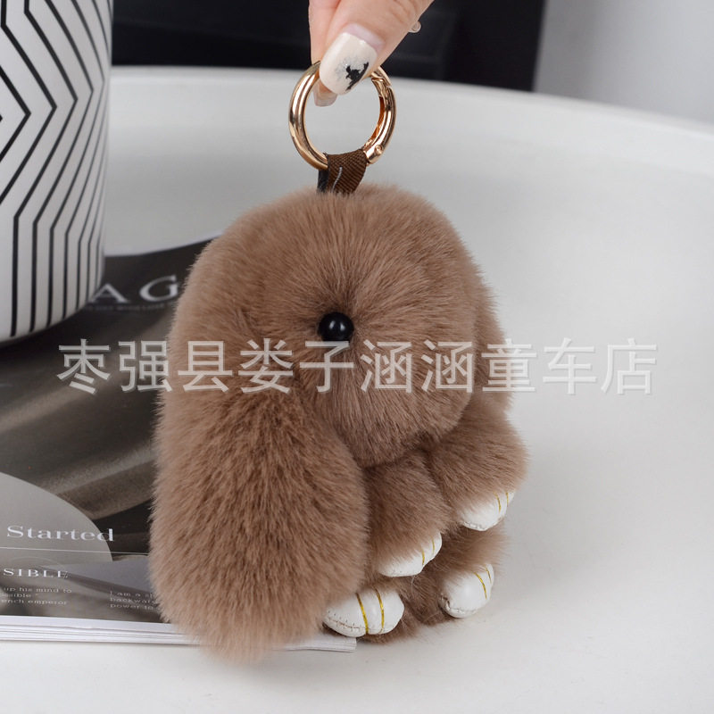 萌萌兔装死兔挂件仿獭兔毛汽车钥匙扣包包挂件小兔子挂件情侣挂件