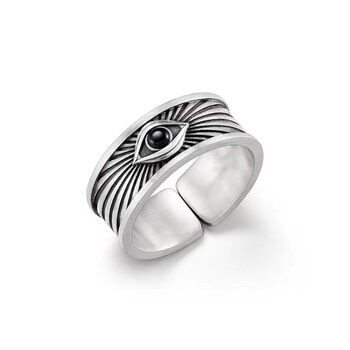 New Trendy Cross-Border Men's Ring Accessories with Open Design, European and American Style, Vintage Versatile Personality Fashion Jewelry