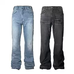 American Style Jeans Men's Summer Thin American Style High Street Vibe Washed Hole Trendy Brand Loose Straight Casual Pants