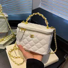 2026 New Korean Style Chanel-Inspired Quilted Chain Bag, Versatile Fashion Box Bag with Gold Ball, Single Shoulder Crossbody Bag