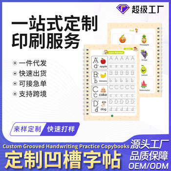 Factory Customized Groove Copybook Cross-Border English Version Groove Painting Book Automatically Disappears Pen Children's Practice Copybook Pen Control