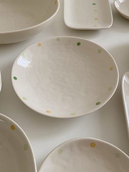 Japanese-Style Bento Tableware Set Plates Bowls Home Underglaze Ceramic Deep Dish Pasta Curry Rice Stir-Fry Seven L^