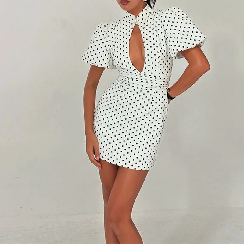 Summer Womens Dress Elegant Hollow Dot Design Fashionable Casual Wear Wholesale Available OEM ODM service