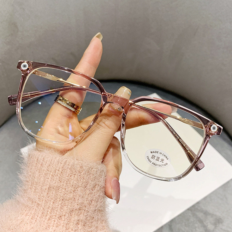 New Retro TR Anti-blue Glasses Red Riding Book Same Style Plain Glasses Personalized Box Glasses Frame 30134