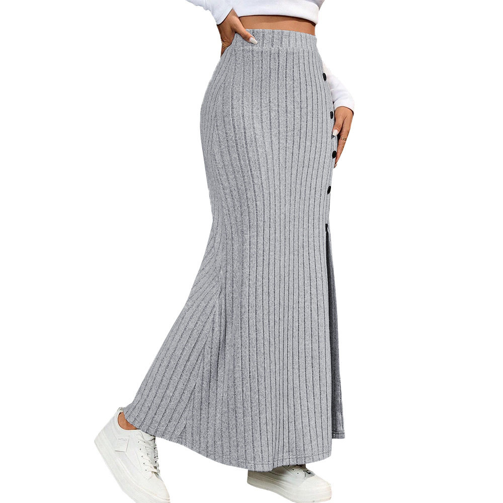 High Waisted Maxi Skirt Simple Versatile Draped Design Spring Summer Casual Wear Wholesale Available